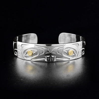 Sterling Silver and 18K Gold Double Beaver Cuff Bracelet
