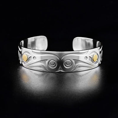 Sterling Silver and 18K Gold Double Butterfly Cuff Bracelet