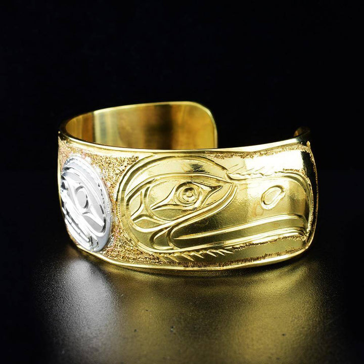 Orca and Eagle Cuff Bracelet side view