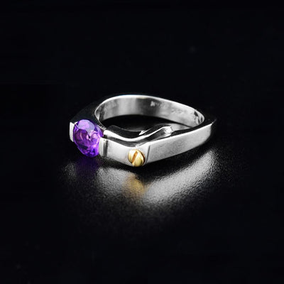 Offset Ring with Amethyst