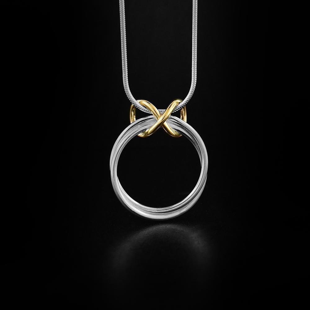 Silver & 14K Gold Infinity Pendant