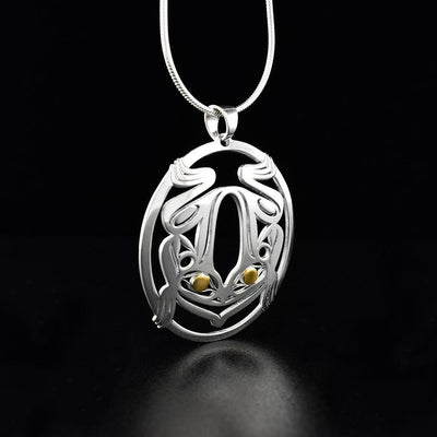 Sterling Silver and 18K Gold Frog Pendant