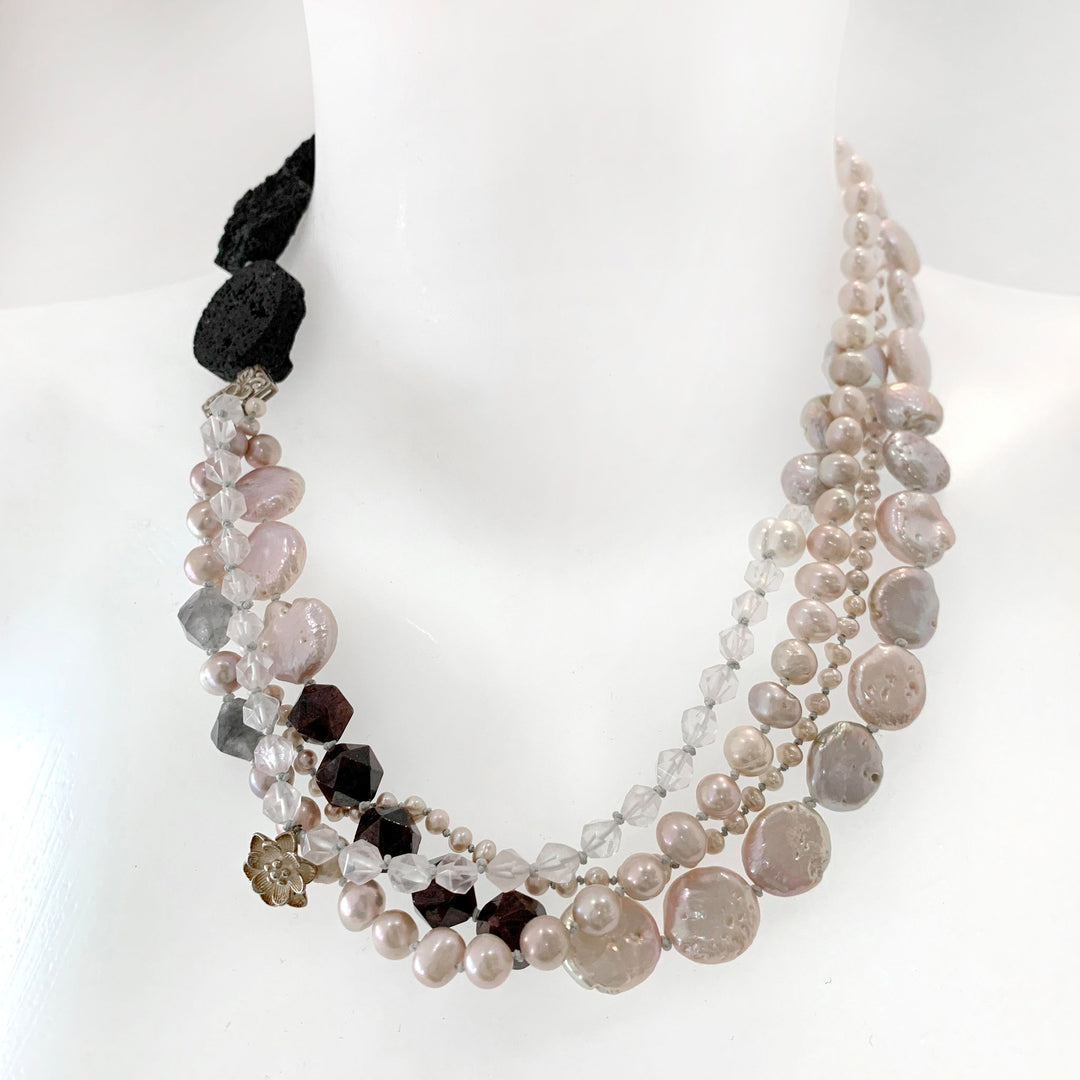Garnet and Pearl Necklace
