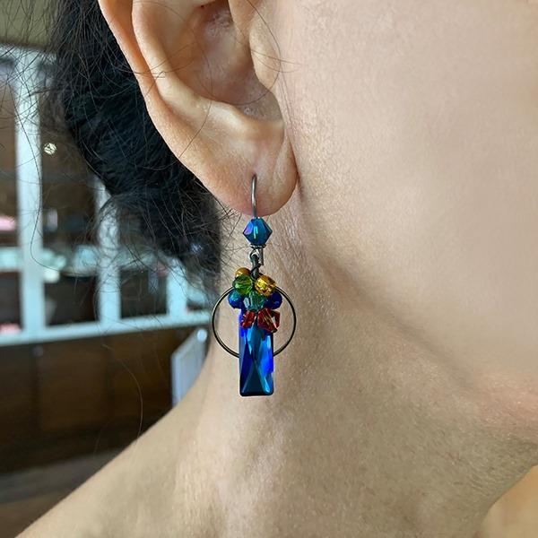 Galaxy Long Baguette Earring