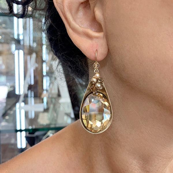 Champagne Cream Sparkle Earrings