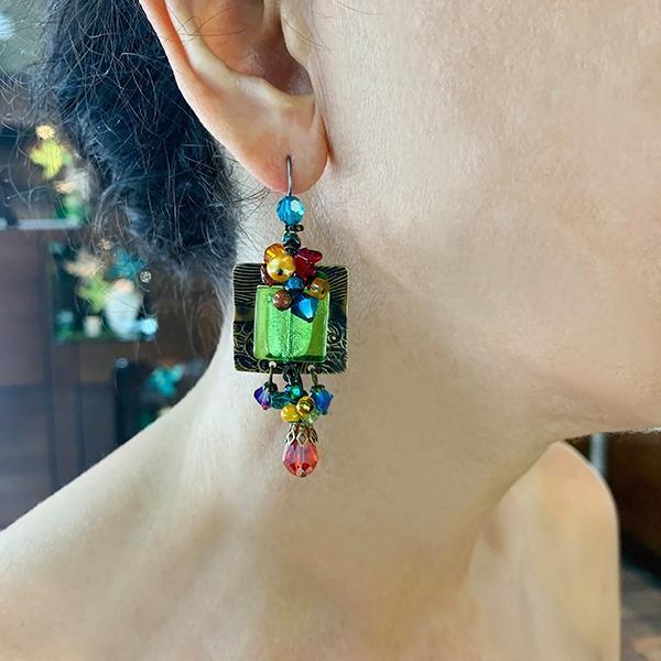 Galaxy Square Earrings