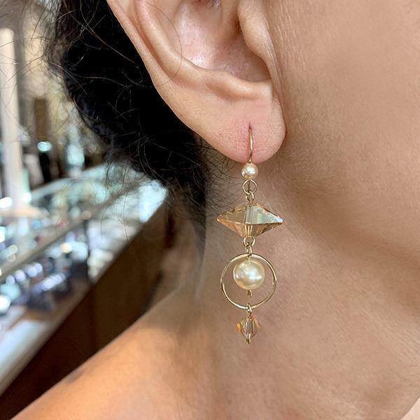 Champagne Cream Drop Earrings