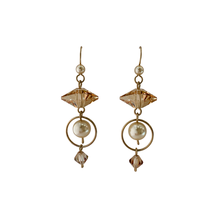 Champagne Cream Drop Earrings