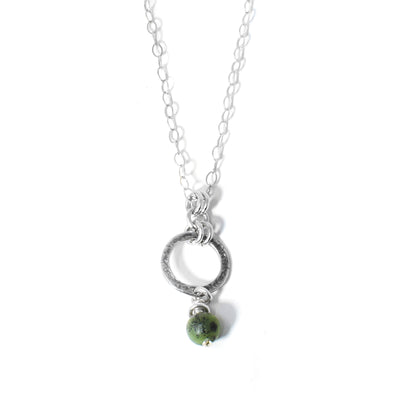 BC Jade with Antique Silver Ring Necklace