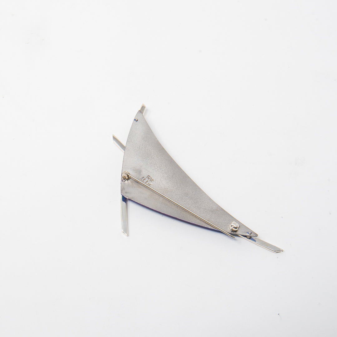 Blue Titanium and Sterling Silver BR60 Brooch