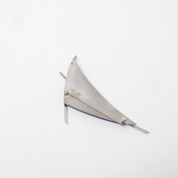 Blue Titanium and Sterling Silver BR60 Brooch