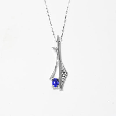 14k White Gold and Sapphire Pendant