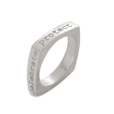 Celebrate, Protect, Embrace and Share Mantra Ring