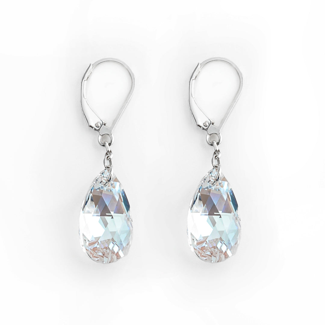 Clear Pear Shaped Swarovski Crystal Earrings