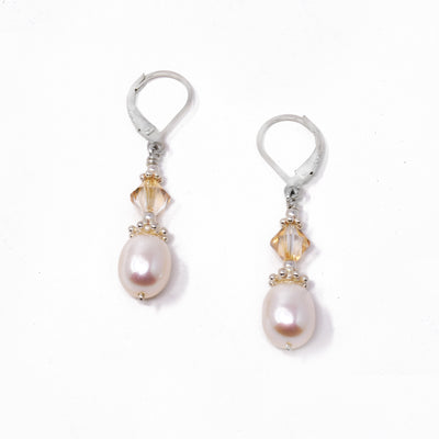 Swarovski Crystal and Pearl Sweetheart Earrings
