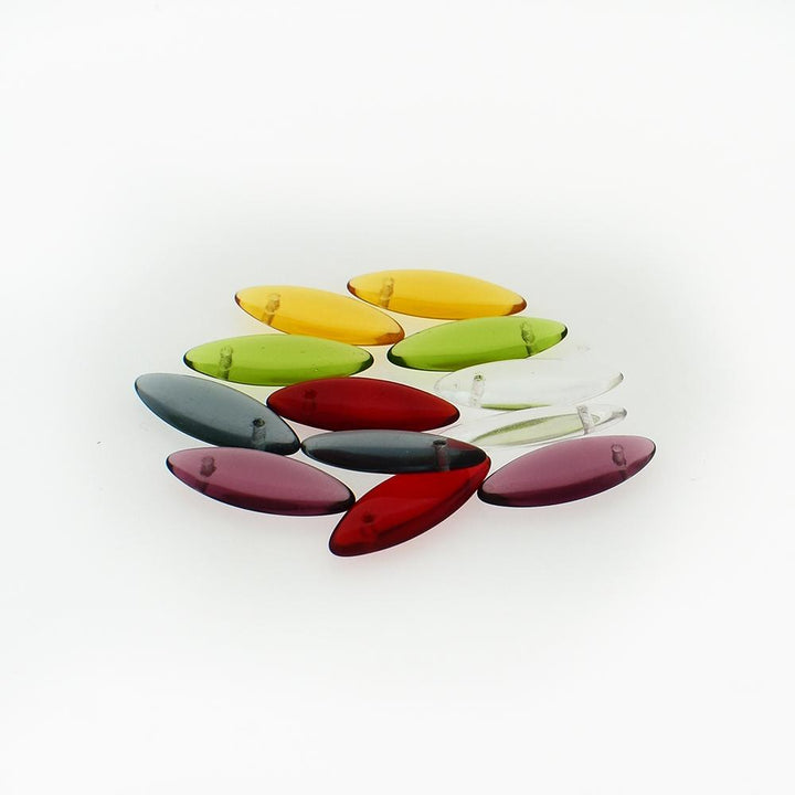 Silver Hoop Earrings with Glass Bead