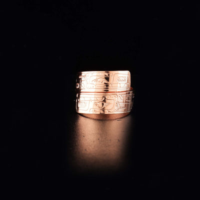 Double Bear Copper Wrap Ring