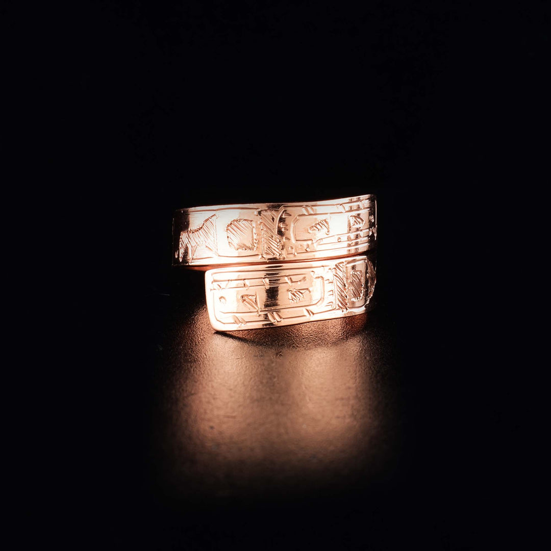 Double Orca Wrapped Copper Ring