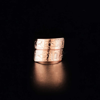 Eagle and Orca Copper Wrap Ring