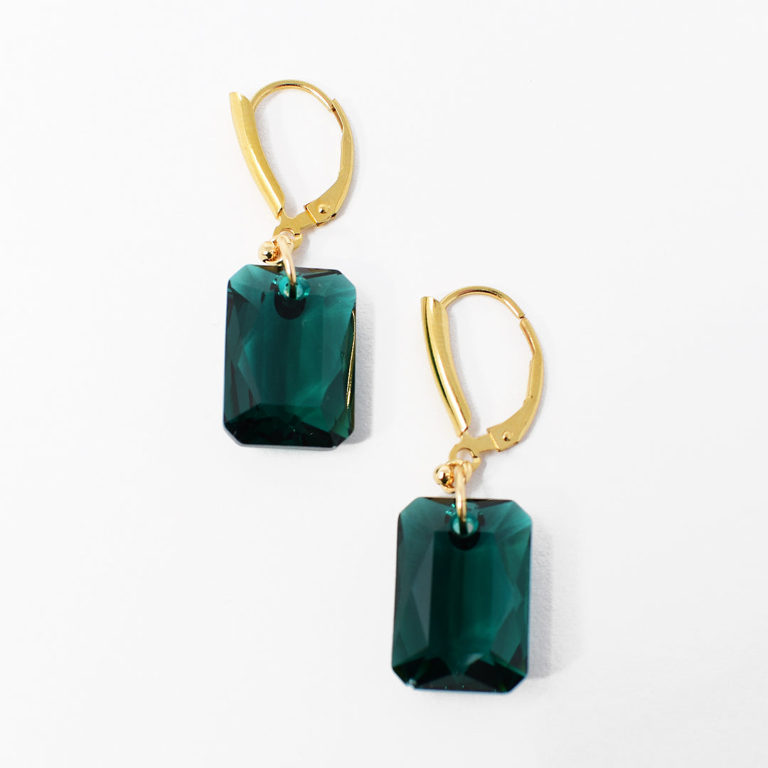 Swarovski emerald cut earrings top