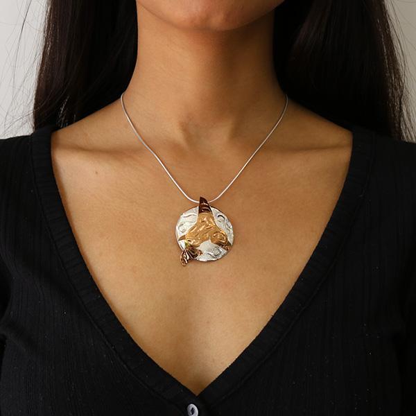 Gold and Silver Orca Pendant