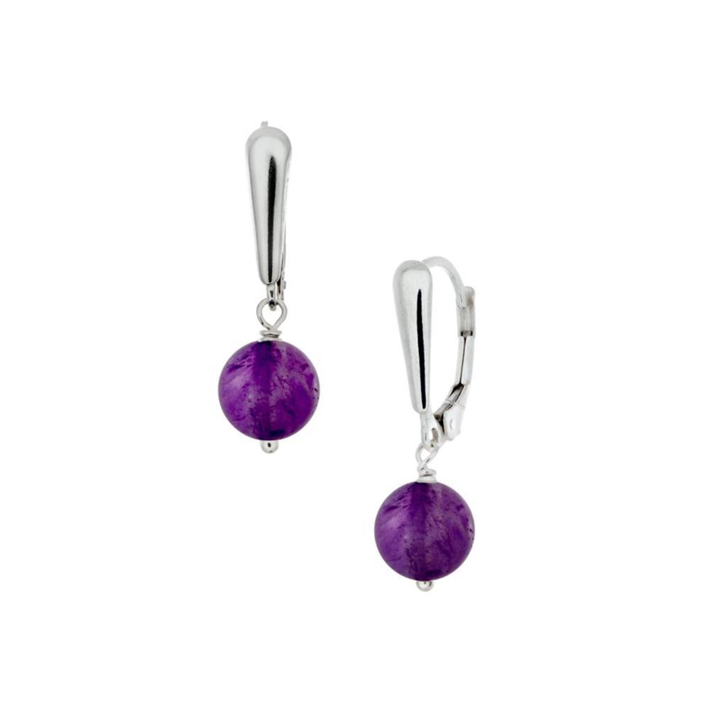 Gem Drops Amethyst Silver Earrings