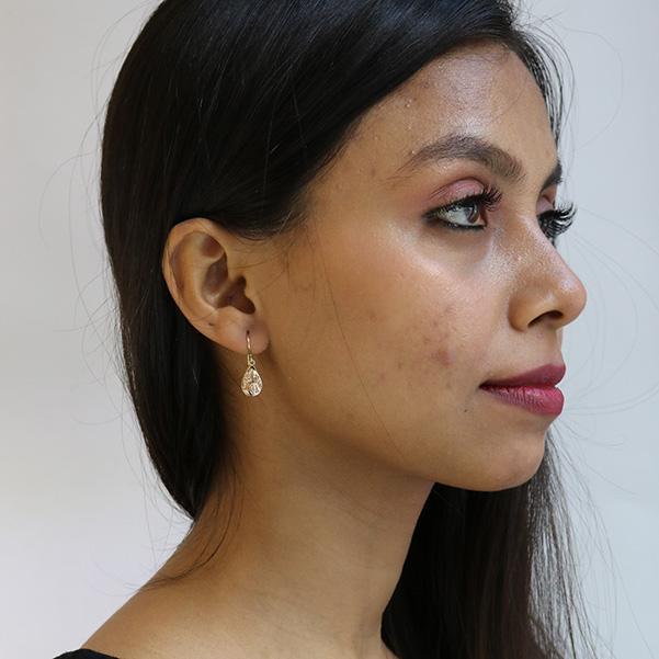 Teardrop Hummingbird Gold Earrings