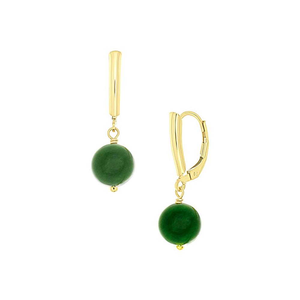 Gold Fill BC Jade Drop Earrings by artist Pamela Lauz.