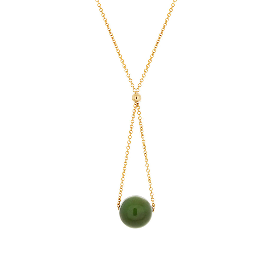 Gold Fill Jade Chandelier Necklace