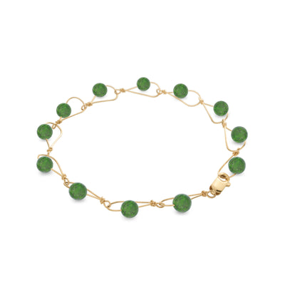 Gold Fill Rain BC Jade Nephrite Bracelet