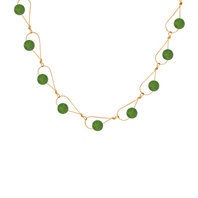 Gold Fill Rain BC Jade Nephrite Necklace