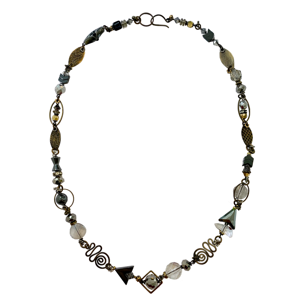 Silver Mist Triangle Necklace