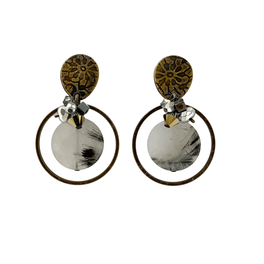 Silver Mist Round Earrings