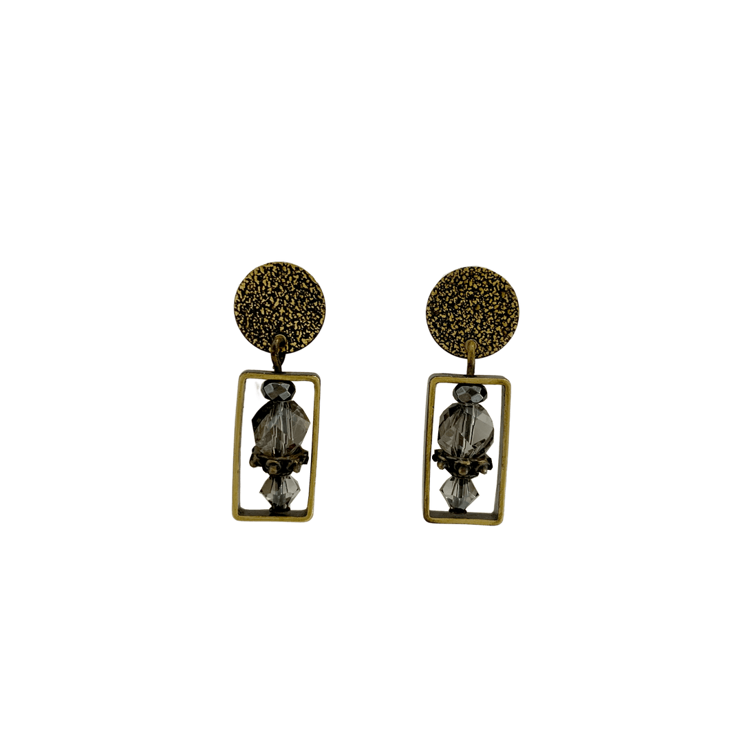 Silver Mist Small Rectangle Earrings