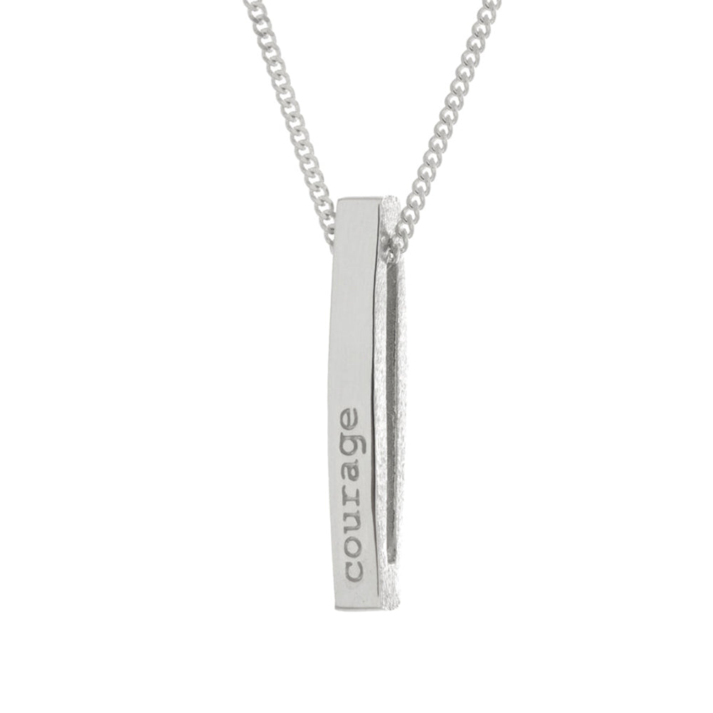 Hope and Courage Mantra Bar Necklace