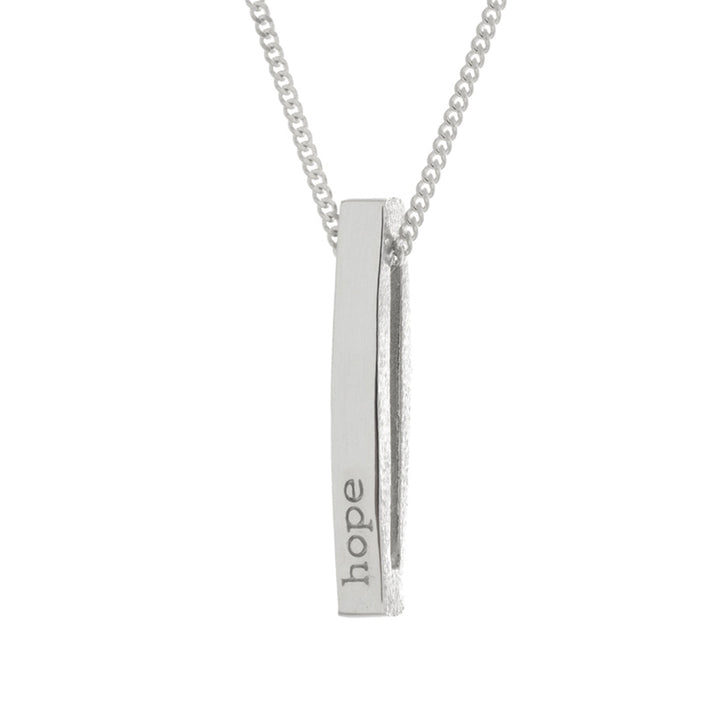 Hope and Courage Mantra Bar Necklace
