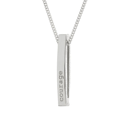 Hope and Courage Mantra Bar Necklace