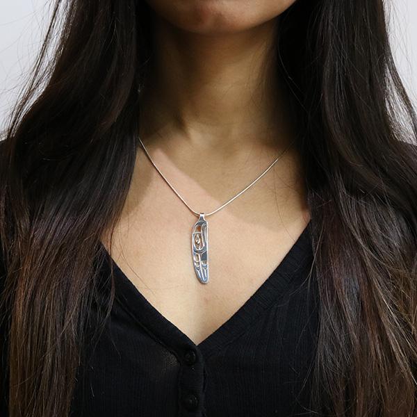 Sterling Silver and 18K Gold Eagle Feather Pendant