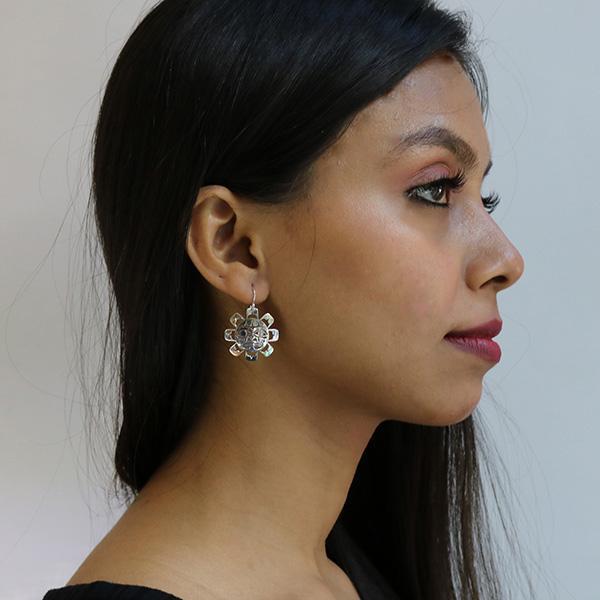 Sterling Silver Sun Earrings