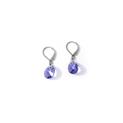 Icy Purple Teardrop Swarovski Crystal Earrings
