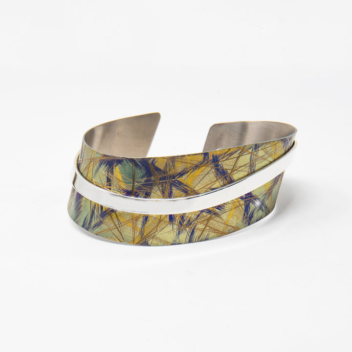 Large Asymmetrical Gold Titanium Bracelet
