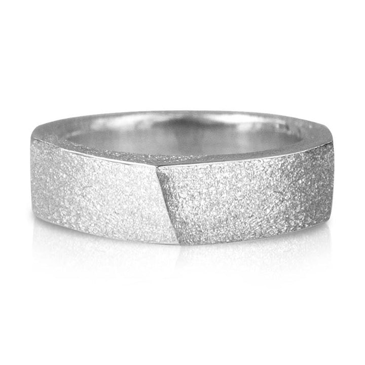 Large Sterling Silver Textured Edge Ring