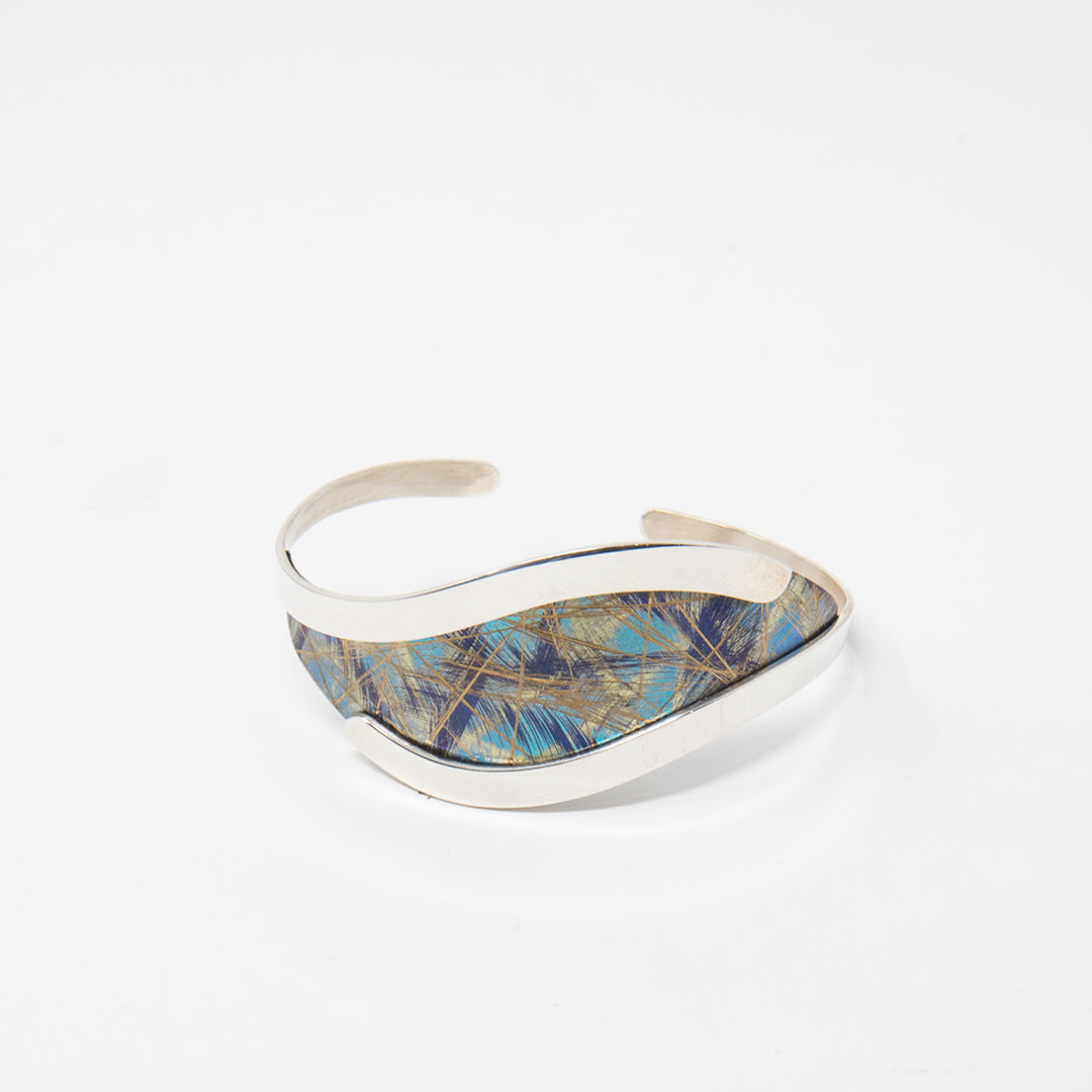 Medium Turquoise Titanium Curve Bracelet