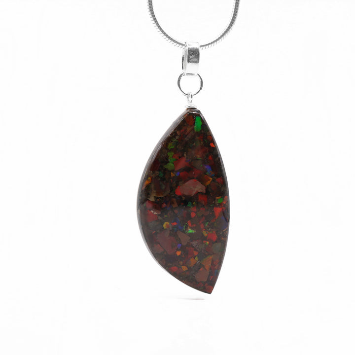 Yuka Ammolite and Mammoth Ivory Pendant - Artina's Jewellery