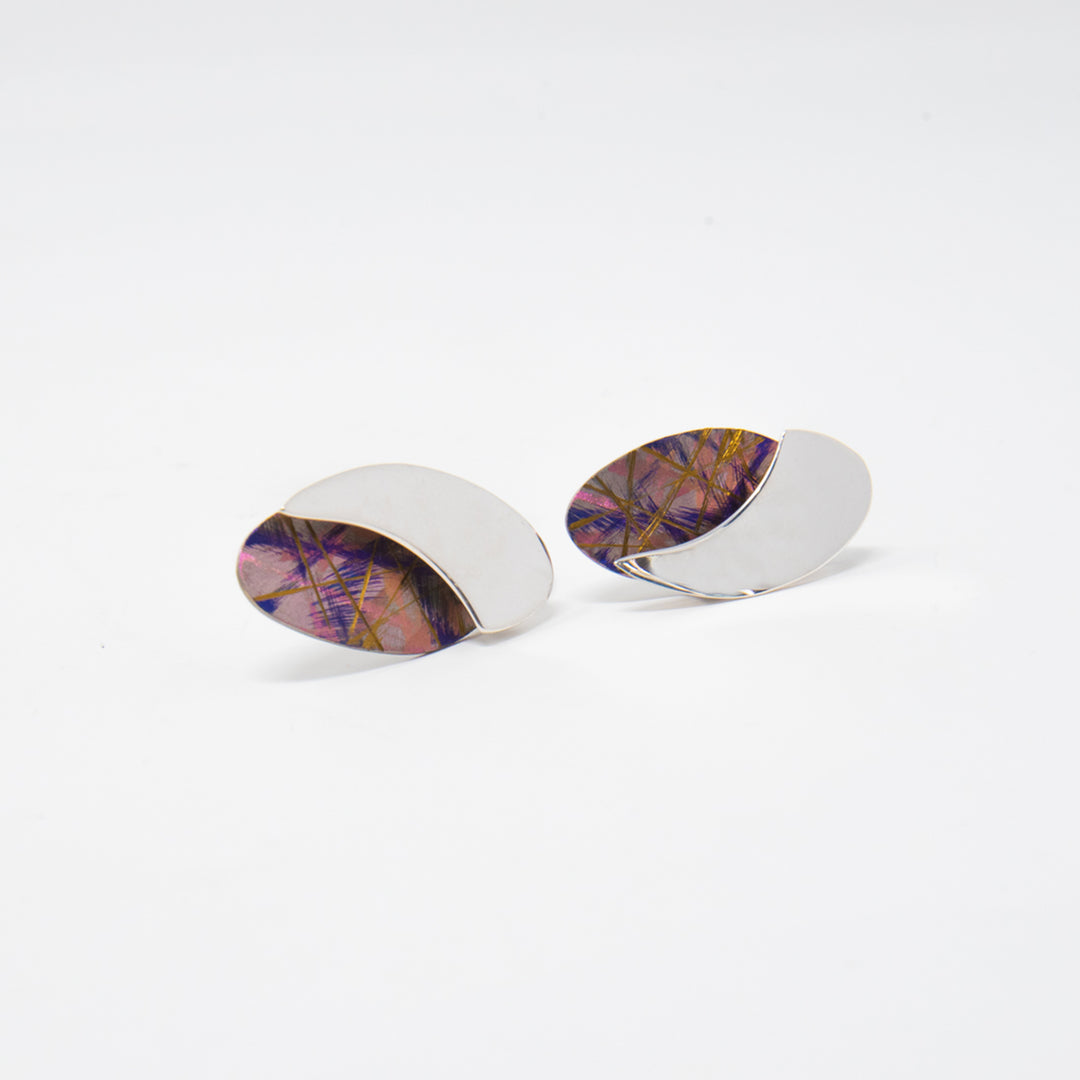 Pink Titanium Pod Stud Earrings