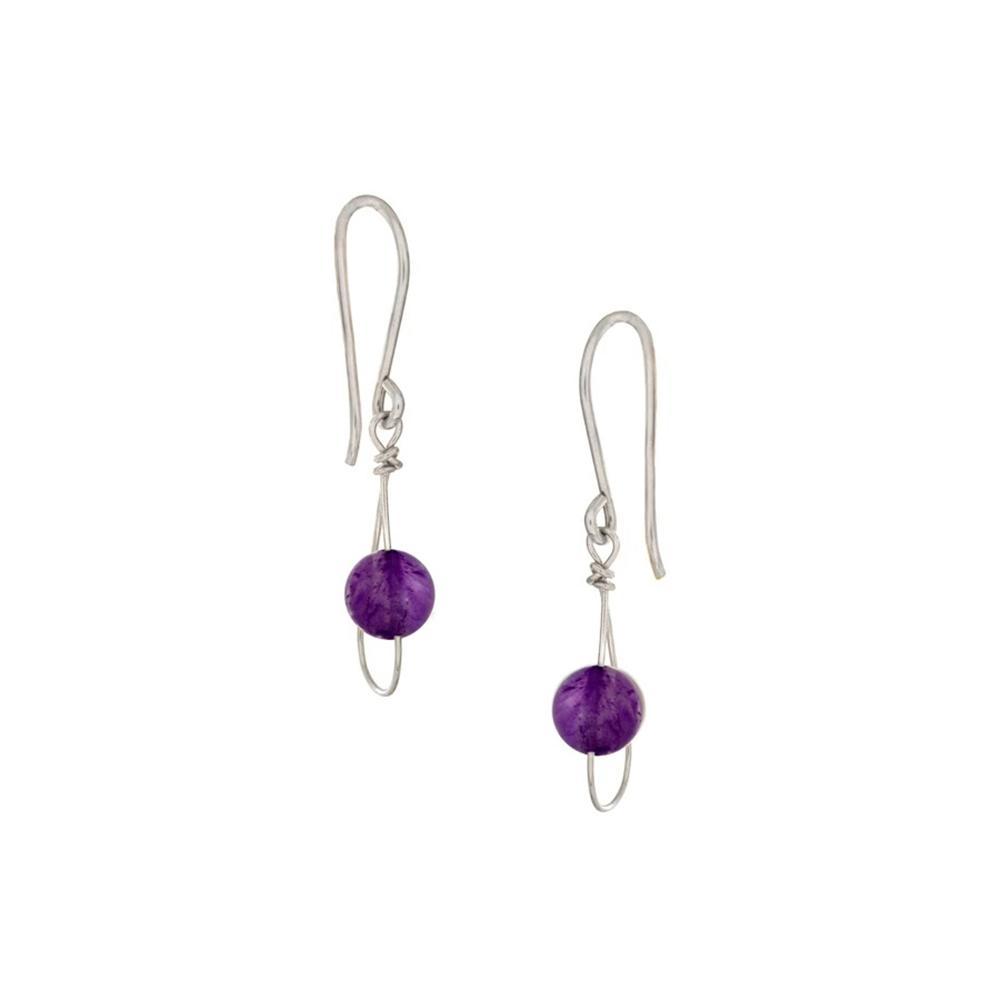 Sterling Silver Rain Amethyst Single Earrings