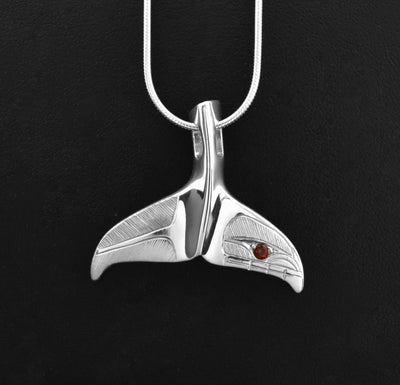 Silver Whale Tail with Dark Citrine