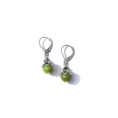 Silver BC Jade Bloom Earrings
