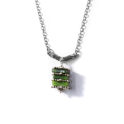 Silver Bali Jade Necklace