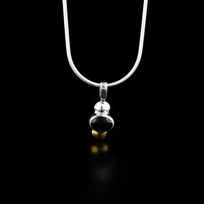 Silver and Gold Black Onyx Pendant